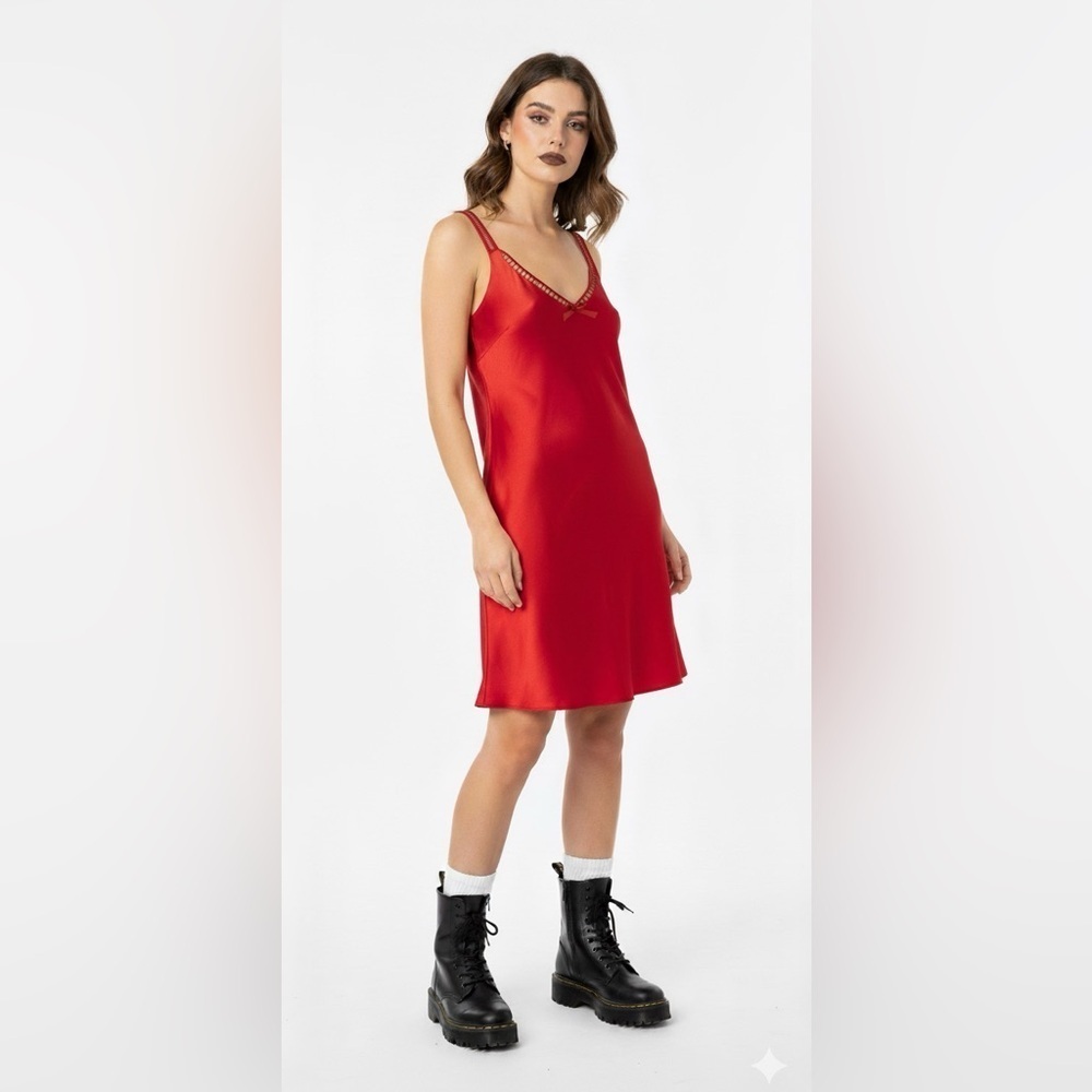 Secret Treasures 90s Red Satin Nightgown & Hanger